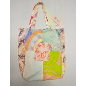 LILIANA MEZA Butterfly Graphic Patchwork Tote Bag